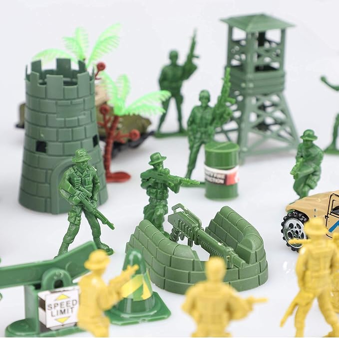 TOY Life 95 PCS Army Men Toys, Toy Soldiers for Boys, Plastic Action Figures, Soldier Guys Military Playset, Gift for Boy