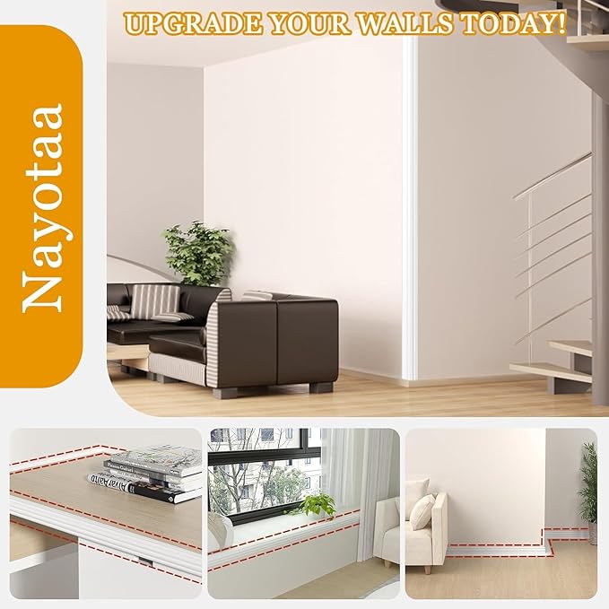 Wall Corner Protector Self-Adhesive Flexible – Durable Rubber, Furniture Edge Guard, Easy to Install, White, Prevents Wall Damage, Ideal for Home or Office Use