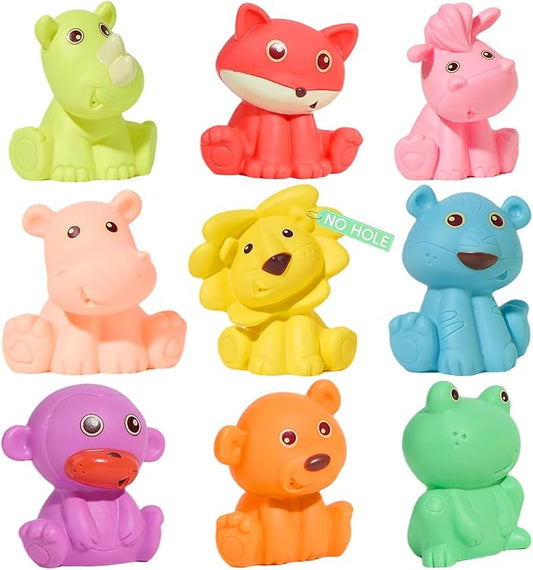 Mold Free Baby Bath Toys, 9 PCS Sealed, No Hole Bath Toys, Soft & Safe Toddler Bath Toy Set, Bathtub Water Beach Pool Toys for Babies 6-12 Months, Baby Gift for Christmas, Birthday, Stocking Stuffers