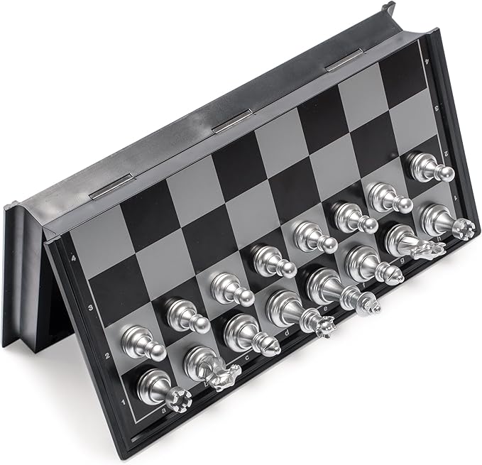 Yellow Mountain Imports Travel Magnetic Chess Set (9.8-Inch) - Folding and Portable Board Game