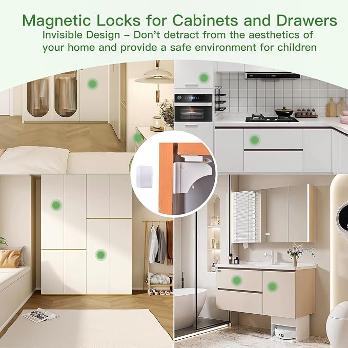 2 Pack Vkania Magnetic Cabinet Locks Keys - Extra Stronger Baby Proofing Magnet Drawer Replacement Key (Only 2 Keys)