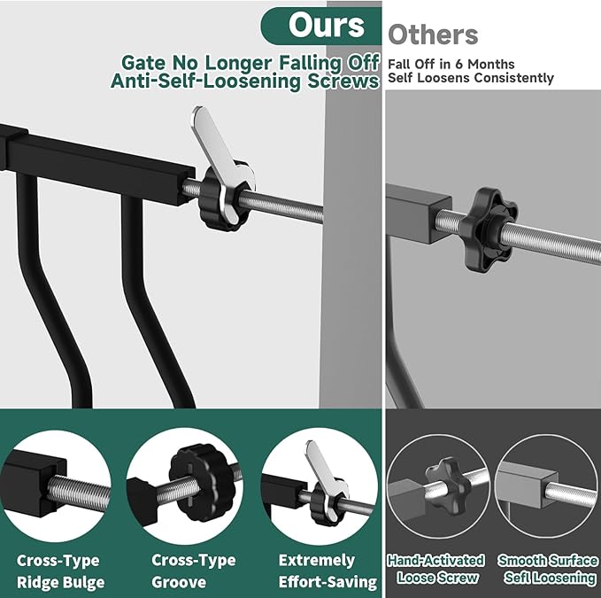 29.5"-60.5" Extra Wide Metal Baby Gate for Stairs & Doorways - Auto Close, Pressure Mounted 30.5" Tall, Easy Install, No Drilling - Child Satety Gate for Babies, Pet Gate for Dogs, Black
