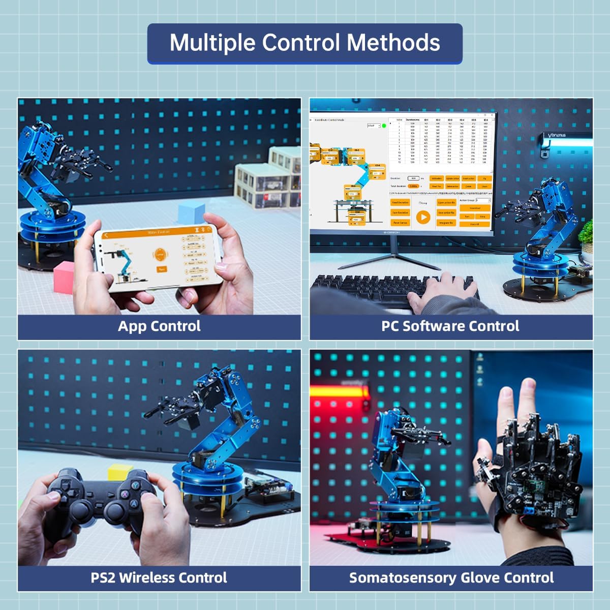 Robotic Arm Kit 6DOF Programming Robot Arm with 6 Servos, Handle, Mechanical Claw, etc, PC Software APP Control with Tutorial for Arduino STEM Education & Engineering Science Kits, LeArm Open Source