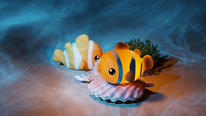 Clownfish Night Light for Kids Nursery - Adorable Ocean-Themed Silicone Baby Light with 3-Level Dimmable LED, Portable Toddler Sleep Lamp for Bedroom, Kids Room, Baby Shower & Birthday Gift