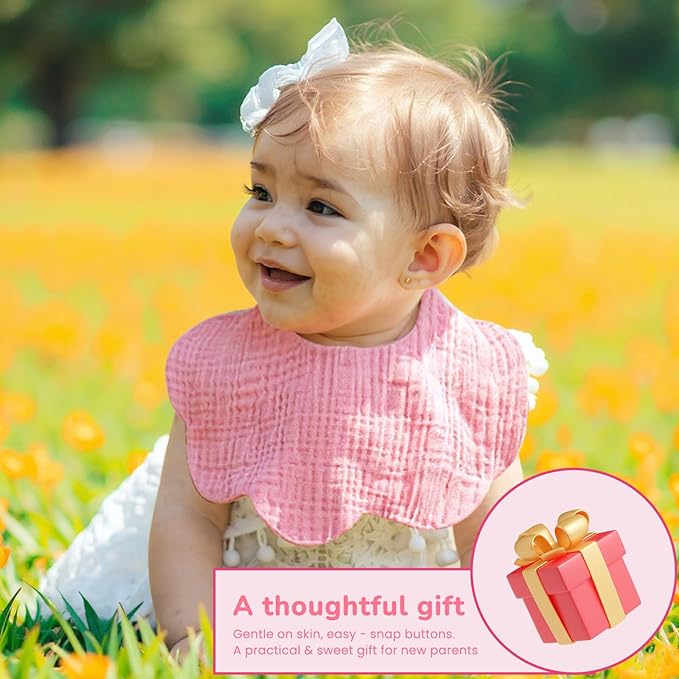 Baby Bibs Muslin Drool Teething Drooling Bibs for Baby Girl Boy Muslin Cotton