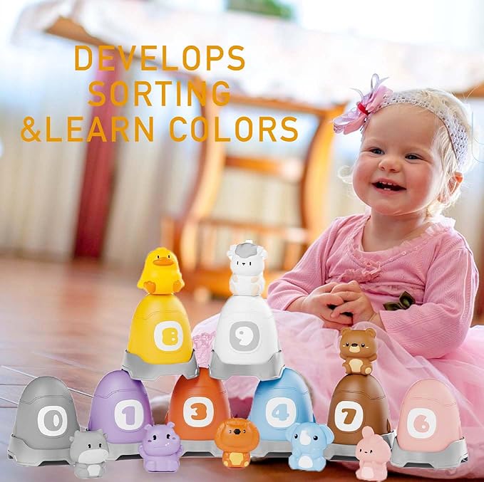 Learning Toy Animals Toys Montessori 30 Pcs for 1 2 3 Year Old Toddlers Counting, Matching, Sorting Fine Motor Games, Christmas Birthday Gift for Baby Boys Girls Age 12-18 Months