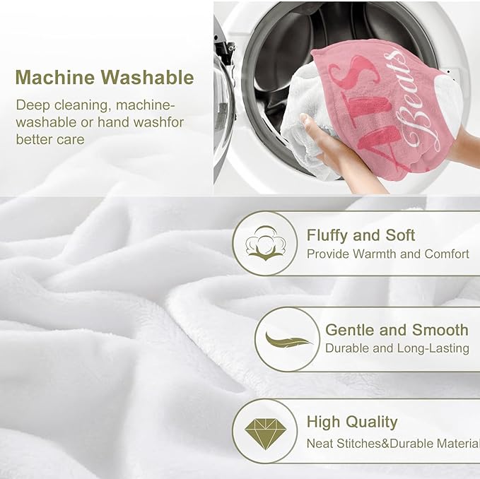 Personalized Custom Baby Blanket with Name for Girls Boys Kids Customized Flannel Blanket for Bed Nursery Room Baby Stroller