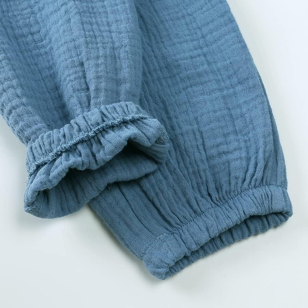 MYGBCPJS Baby Boys Girls Cotton Linen Trousers Kids Casual Ankle Pants Loose Long Bloomers