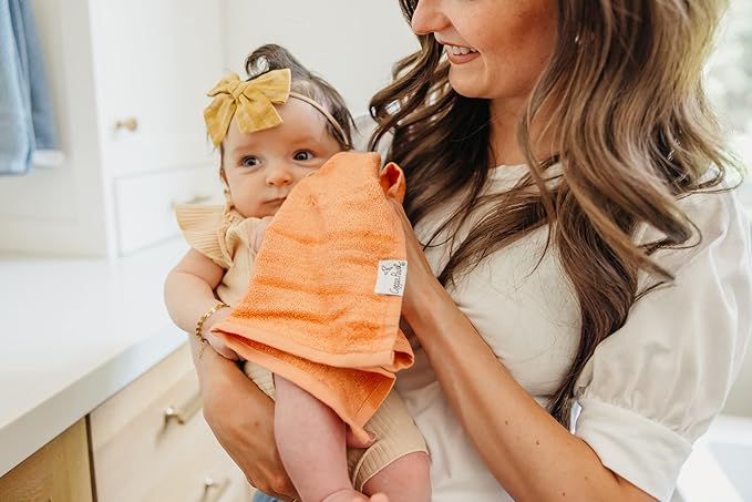 Copper Pearl 6 Ultra Soft Baby Bath Washcloths Premium Large Soft Piper 11" x 11" Towels