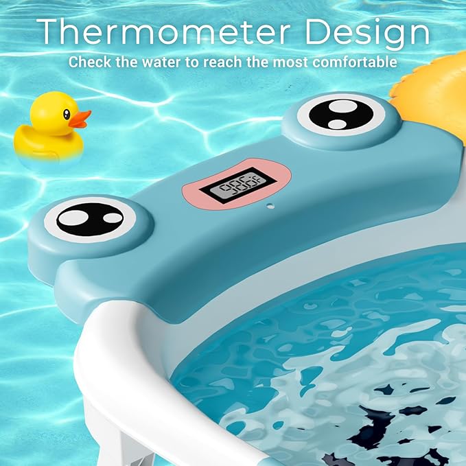 Baby Bathtub, Collapsible Newborn Bathtub for Infant to Toddler 0-24 Months with Soft Bath Net,Portable Travel Newborn Tub with No-Slip Feet, Baby Shower Gifts,Sky Blue