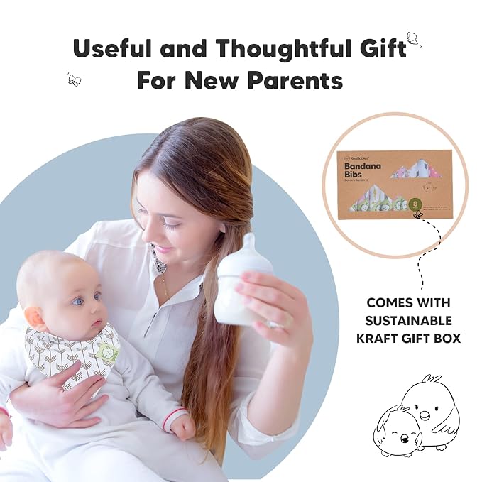 KeaBabies 8-Pack Organic Baby Bandana Bibs for Girls - Super Absorbent Triangle Baby Bibs for Drooling and Teething Infant, 100% Cotton Extra Soft for Newborn, Infant 0-36 Months (Pink Dreams)