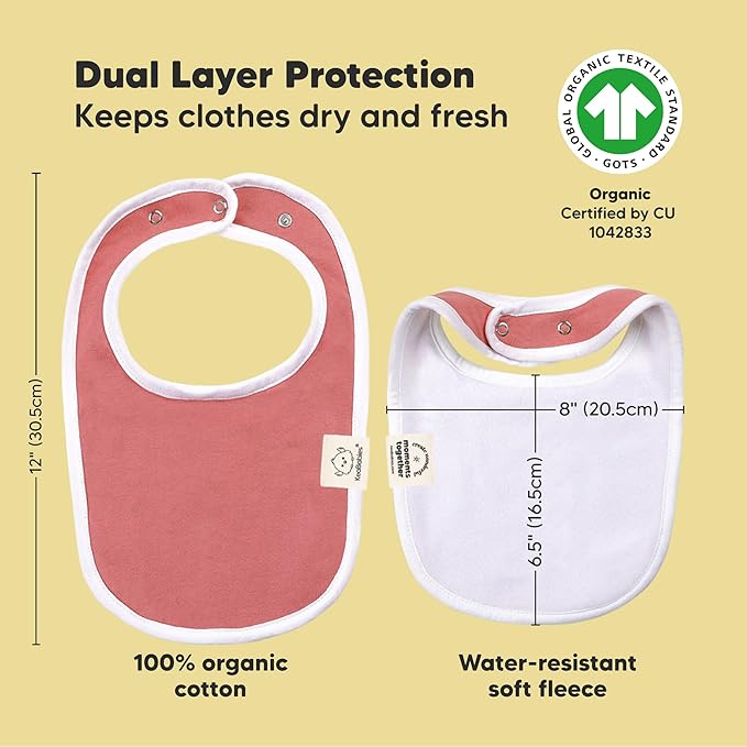 8-Pack Organic Baby Bibs for Boys, Girls - Soft Cotton Drooling and Teething Bibs for Baby Girl & Boy, Extra Absorbent, Easy To Clean & Put On for Toddler, Newborn, Infant 0-24 Months (Muted Pastel)