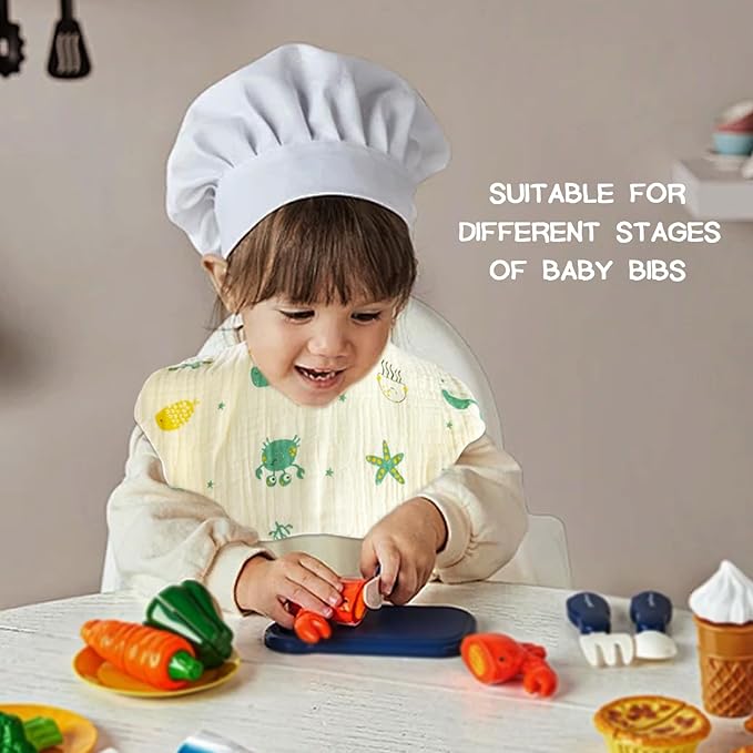 Baby Bibs Muslin Bibs for Baby Girl Boy for Drooling and Teething 10 Pack