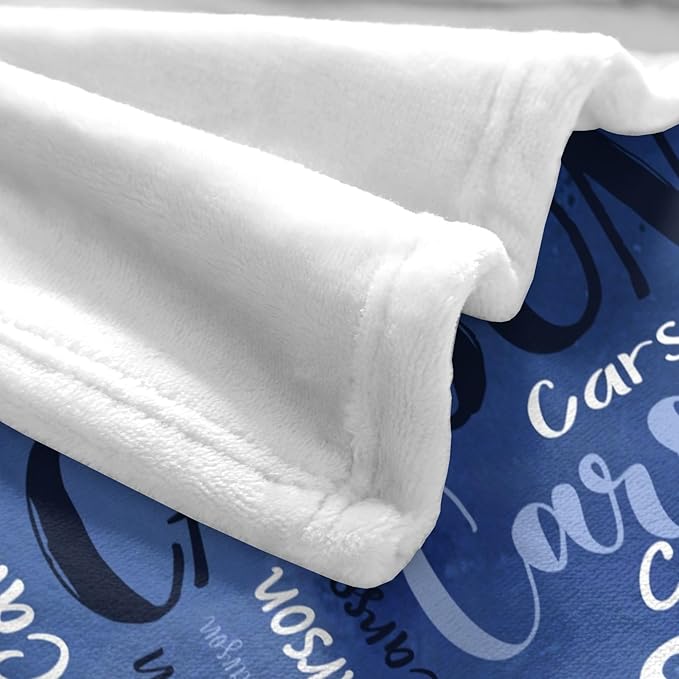 Personalized Custom Baby Blanket with Name for Girls Boys Kids Customized Flannel Blanket for Bed Nursery Room Baby Stroller