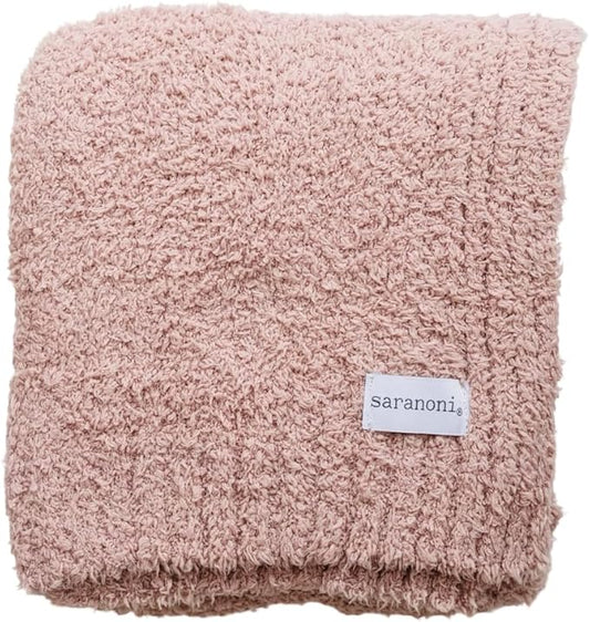 SARANONI Bamboni Luxury Baby Blanket | Cozy & Soft Plush Receiving Blankets | Perfect for Girls & Infant Baby Boy Blankets | Pink - 30” x 40"