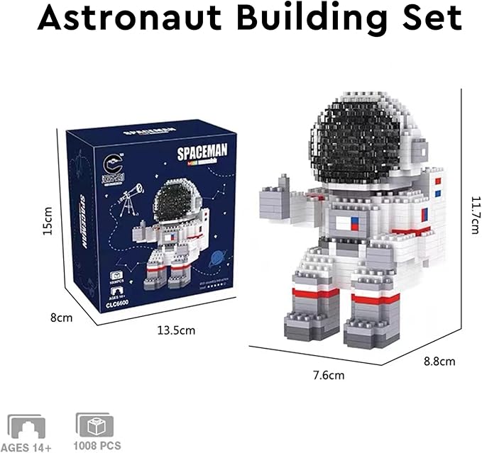 Finger Rock Astronaut Mini Building Blocks Micro Building Kits for Adults Teens 14+ Space Toys Gifts - Compatible with Nano(1008 Pieces)