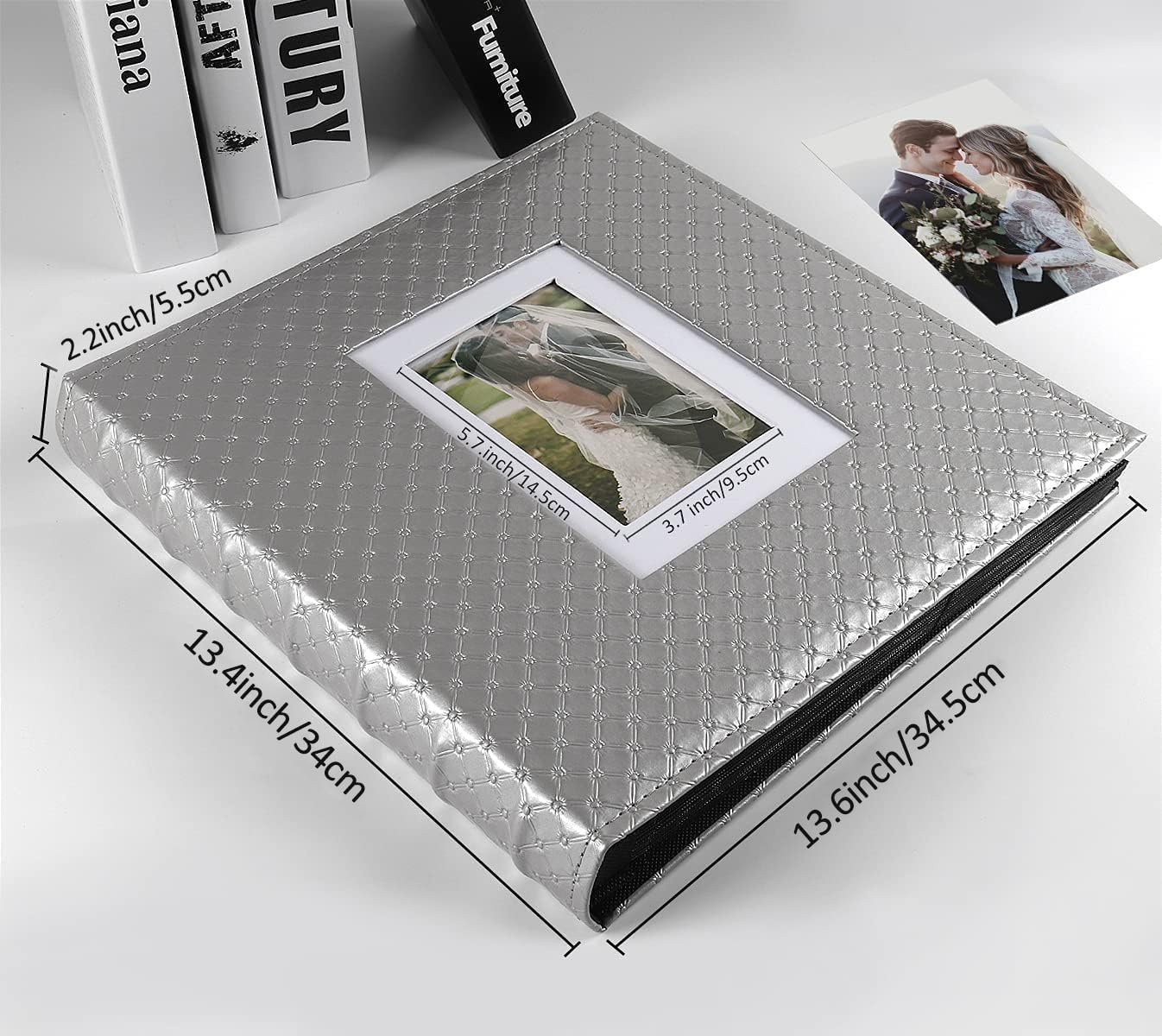 RECUTMS Hold 600 Photos Black Pages Horizontal and Vertical Pictures Album Birthday Christmas Photo Albums Wedding Anniversary Photo Albums Book Holiday Gift(Grey)