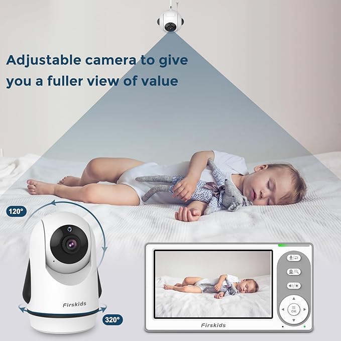 Baby Monitor - 1000ft Long Range Baby Monitor with Camera and Audio No WiFi, Built in 3500mAh Battery,Auto Night Vision, Temperature, 2-Way Talk, 8 Lullabies, 4.3'' Screen