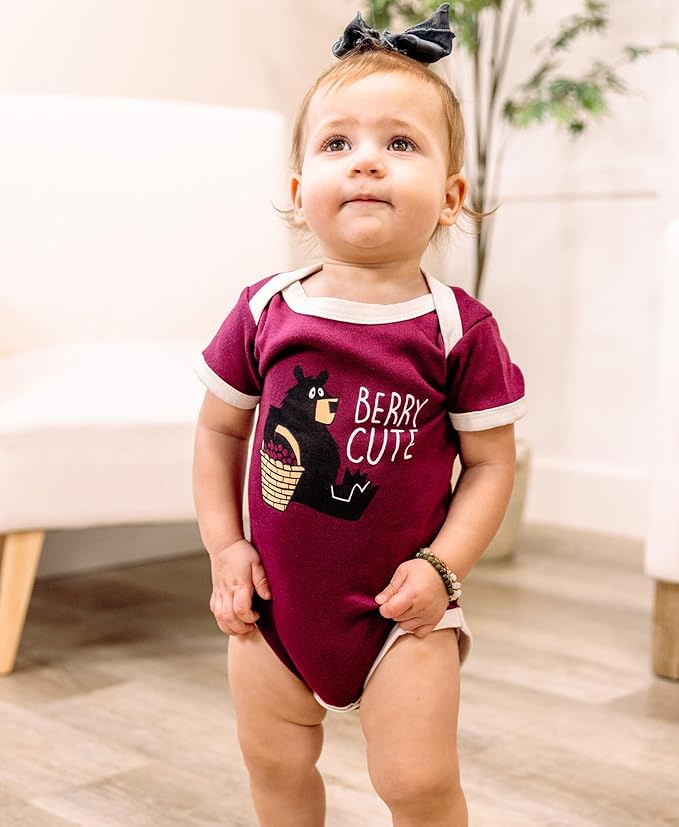 Lazy One Cute Unisex Baby Bodysuit, Cute Animal Designs, 6-18 Months