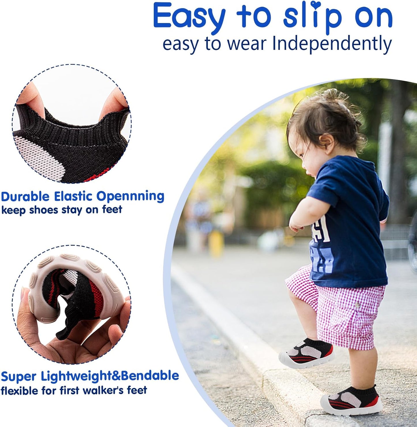 Charrost Toddler Baby Girl Boy First Walking Shoes Checkered Sneakers Sizes 3/4/5/6/7/8T. Soft, Cute,Flexible for First Walkers. Non-Slip, Slip On, Wide Toe Box Indoors Outdoors