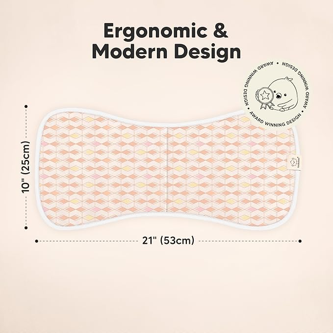 Organic Burp Cloths Baby Boy & Girl - 5-Pack Super Absorbent Cotton Burping Cloths for Babies, Soft & Plush Newborn Spit Up Rags, Infant Towels for Milk Spit Up, Unisex, Large 21" x 10" (Prism)