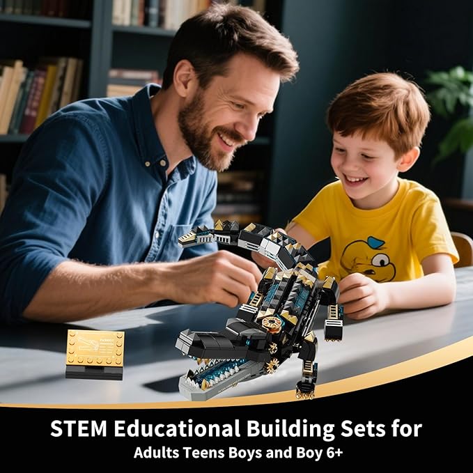 Crocodile Building Sets,STEM Dinosaur World Park Building Toy,Sea Creatures Creativity Model Building Kit,Mechanical Animal Brick Set,Birthday Christmas Valentines Gifts for Kids Boys Girls 8+
