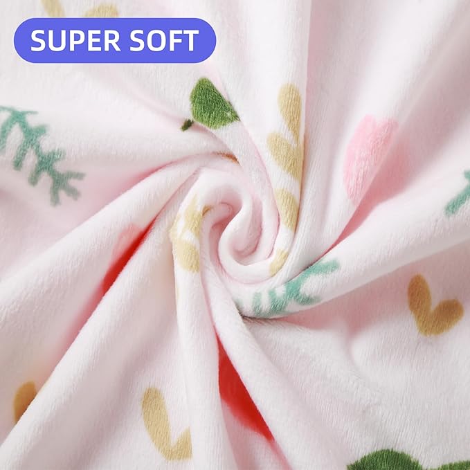 iEvolve Baby Nursery Bed Blankets Ultra Soft Double Layer Mini Blanket Minky Blanket Receiving Blankets Shower Gifts(Flower,45 * 60in)