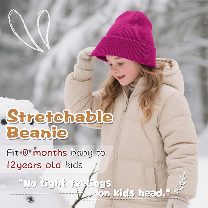 ZOORON Toddler Beanie Baby Beanies for Boys Girls Kids Winter Hats Children Knit Warm Caps 0-12years