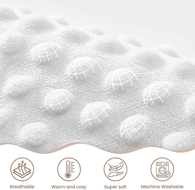 Leopard Print Minky Baby Blanket 30 x 40 Inches for Girls, Soft Plush Receiving Blanket with Dotted Back, Gift for Toddler Newborn Infant Christmas Birthday Baby Shower