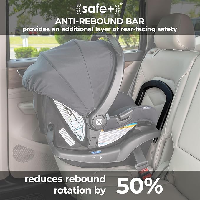 Diono LiteClik 30 R SafePlus Infant Car Seat and Base, Rear-Facing for Infants 4-30lbs, SafePlus Engineering, with Infant Insert, UPF 50+ Sunshade (Black)