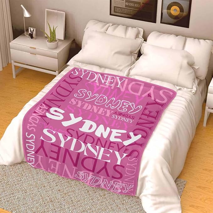 InterestPrint Custom Blanket for Girls Boys with Name Colorful Personalized Blankets for Kids Custom Blanket with Name Personalized Baby-Items on Baby-Shower Christmas