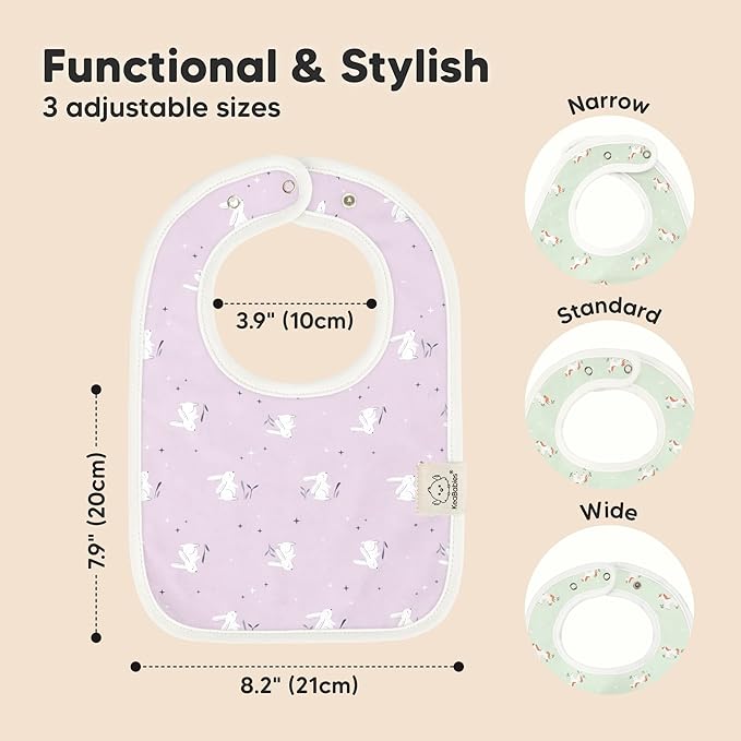 KeaBabies 8-Pack Organic Baby Bibs for Boys, Girls - Super Absorbent Cotton Drool Bibs for Baby Girl & Boy, Teething Toddler, Drooling Newborn, Ultra Soft & Machine Washable (Lunaris)