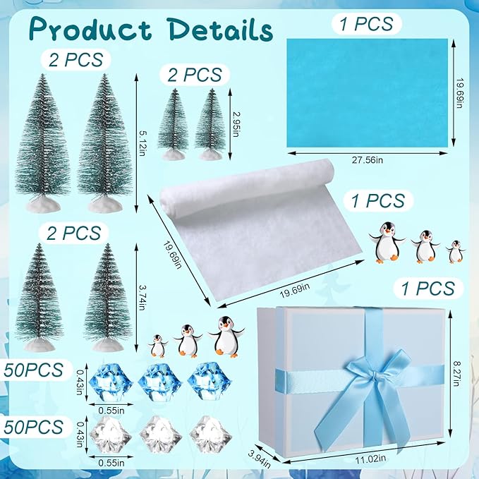 Polar Animals School Projects Set Diorama Supplies Kit Figurine Toys Model Diorama Project Set Educational Toys Birthday Gifts Decorations