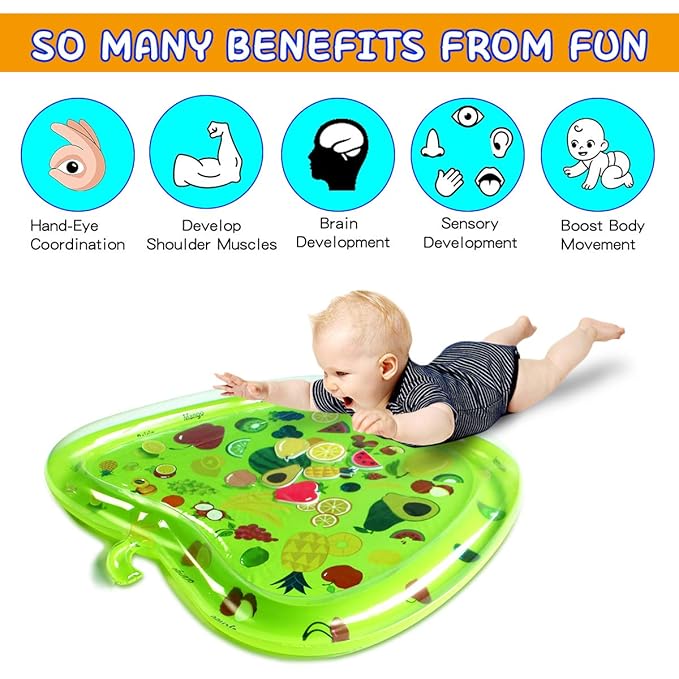 Infant Toys, Tummy Baby Toys, Inflatable Play Mat Water Mat Baby Toys, Fun Early Development Activity Play Center for Newborn (31.5 x 30 in)