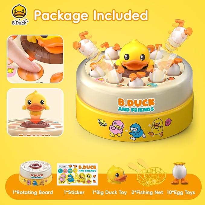 BDUCK+ Baby Board Games for Kids, Toddler Toys Bounce and Catch Duck Games for Kids 4-8, 1-2 Players Interactive Toy for Boys Girls, Christmas Halloween Party Birthday Gifts for Age 3 & Up