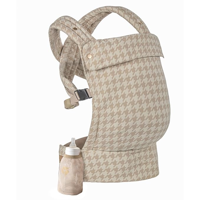 Baby Carrier for Newborns to Toddlers, 2025 Upgraded Houndstooth Adjustable Soft Cotton Linen Carrier, 4-in -1 Lightweight Front and Back Ergonomic Baby Holder Carrier