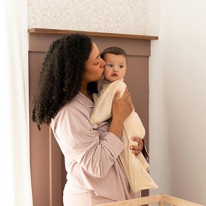 SleepingBaby Zipadee-Zip Transition Swaddle - Cozy Fleece Wearable Blanket with Two-Way Zipper for Baby Sleep - Snowflakes, X-Small (3-6 Month)