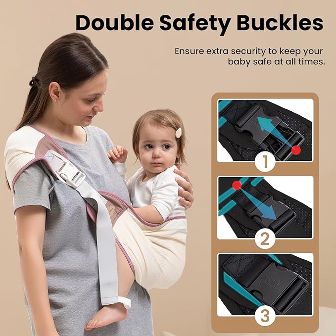 Baby Carrier Newborn to Toddler, Baby Sling Carrier, Toddler Carrier 25-60 lbs with Adjustable Straps, Soft Padded Edges, Lightweight and Travel-Friendly Newborn Baby Carrier
