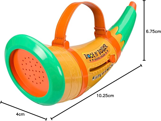 Toysmith Outdoor Discovery Hoot-N-Hollar Animal Caller Horn – 9 Realistic Wildlife Sounds Toy for Kids Ages 5+ – Portable Sound Effects Machine with Strap & Batteries Included