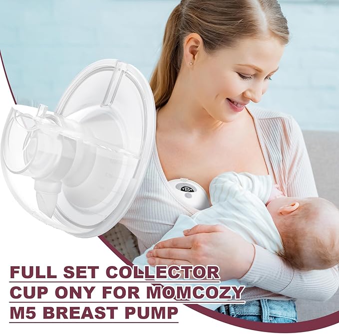 2pcs Collector Set Compatible with Momcozy M5 Breast Pump, Replacement Pump Parts Accessories Compatible for M5 Momcozy