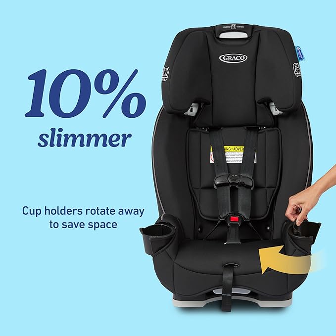 Graco Slimfit 3 in 1 Convertible Car Seat | Slim & Comfy Design Saves Space in Your Back Seat, Darcie
