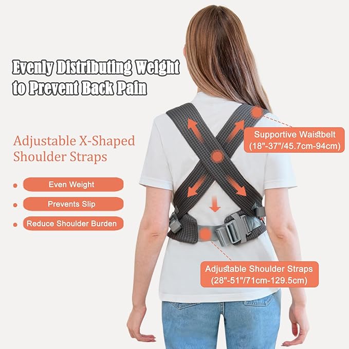 IULONEE Baby Carrier, Ergonomic Baby Carrier Newborn to Toddler Baby Wraps Carrier Infant Front & Back Backpack Carry Toddlers Carrier Sling for Newborn Dark Grey