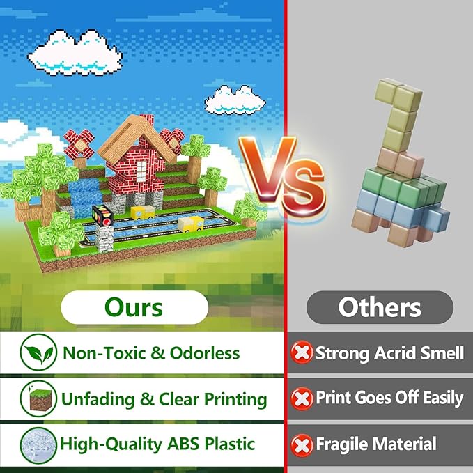 100PCS Magnetic Building Blocks for Kids Ages 4-8, Magnetic Cubes, Magnet STEM Sensory Toys-Tiles Road Track, Magnet World Build Set, Christmas Birthday Gifts Toy for Girls & Boys 3+ Ages