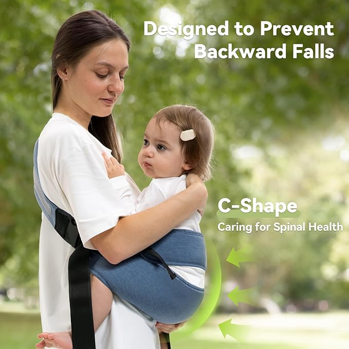 Baby Carrier Newborn to Toddler-Adjustable Baby Sling Carrier,Toddler Carrier for 25-60lbs,Comfortable Baby Sling for Hands-Free Carrying (Blue)