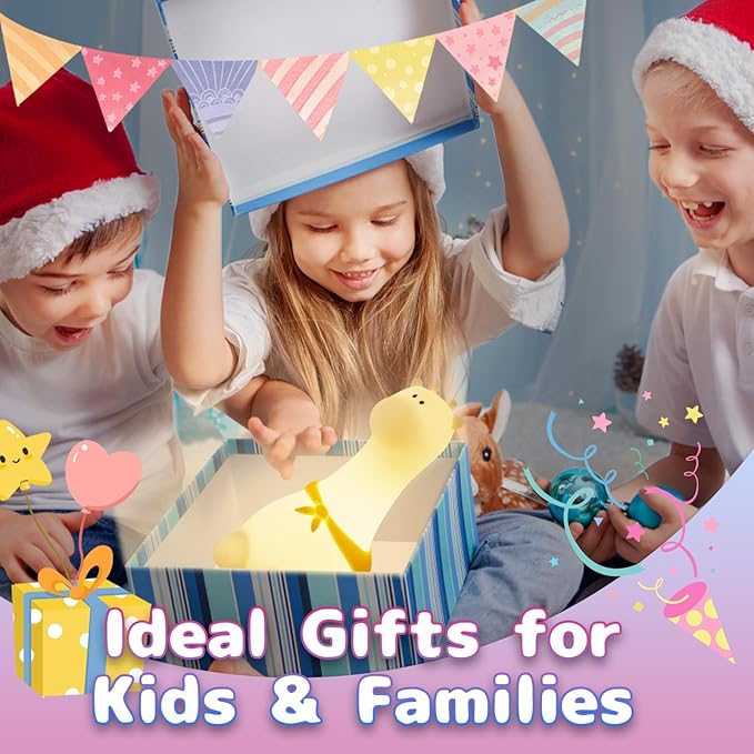 Silicone Night Light for Kids – Rechargeable Tap Control Lamp with 8 Colors, Cute Animal Design for Nursery, Toddler Room Decor, Gifts for Girls and Boys (Giraffe)