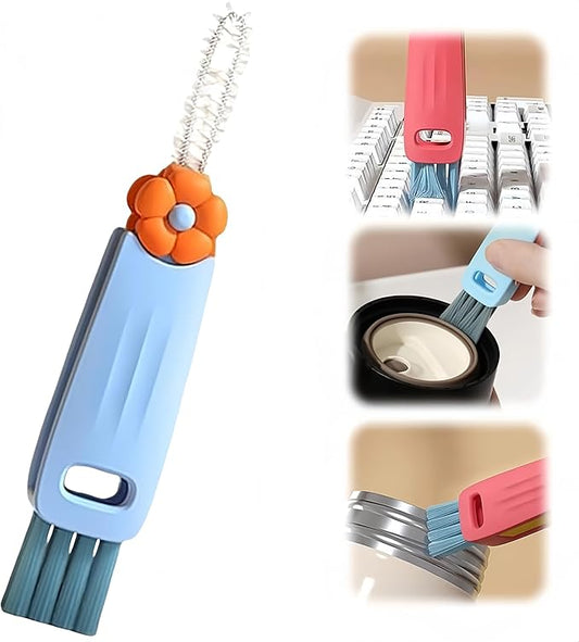 3 in 1 Cup Lid Cleaning Brush, Multifunctional Cleaning Brush Portable Cup Lid Cleaner for Bottle Gap Tight Spaces Cup, Portable Cup Lid Cleaner, 1 Pcs Blue