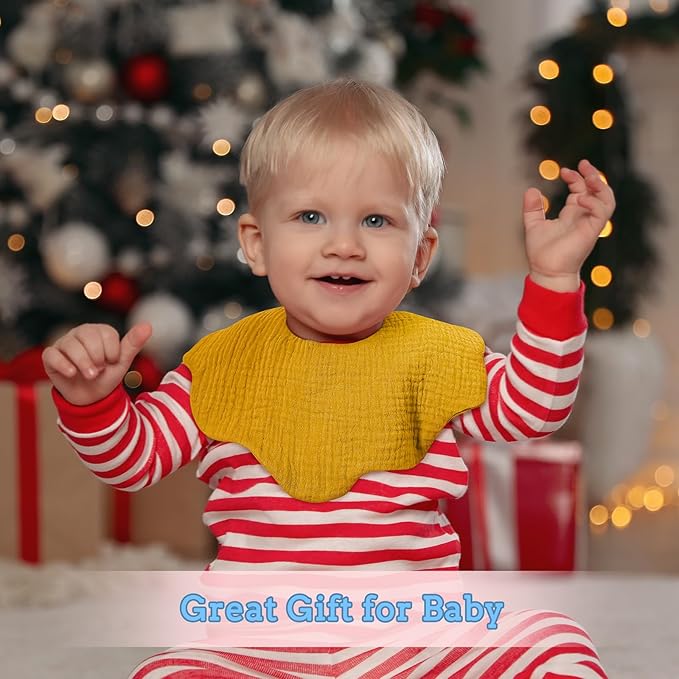 EllieHouse Baby Bibs for Girls Boys 10Pack Muslin Drool Teeth Drooling Teething Bibs Muslin Cotton for Infant Toddler