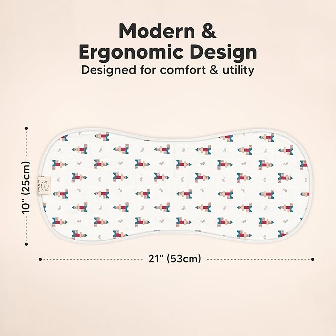 5-Pack Muslin Burp Cloths Baby Boy, Girl - Very Absorbent Baby Burp Cloth Rags, 8-Layers Viscose Derived from Bamboo Cotton Muslin Towel, Super Soft Spit Up Rags, No Shrink Washcloths (Toy Land)