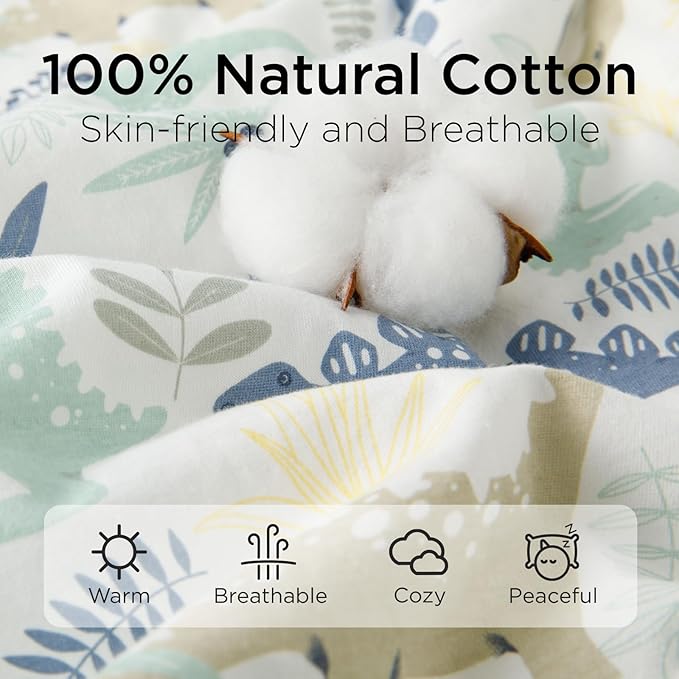 Duomiaomiao 2.5 TOG Baby Sleep Sack 100% Cotton Winter Baby Wearable Blanket, Warm Quilted Comfy Toddler Sleeping Sack