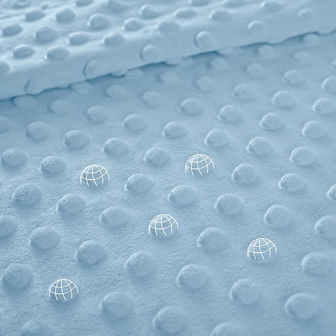 Whale Baby Fleece Blanket Neutral for Boys Girls, Soft Kid Throw Minky Blanket Double Layer with Dotted Backing, 30 x 40 Inch Blue Whale Hot-air Balloon Print